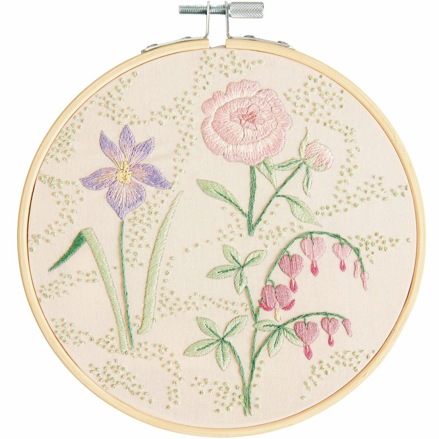 Borduurpakketje Vooraf getekende lentebloemen 15cm