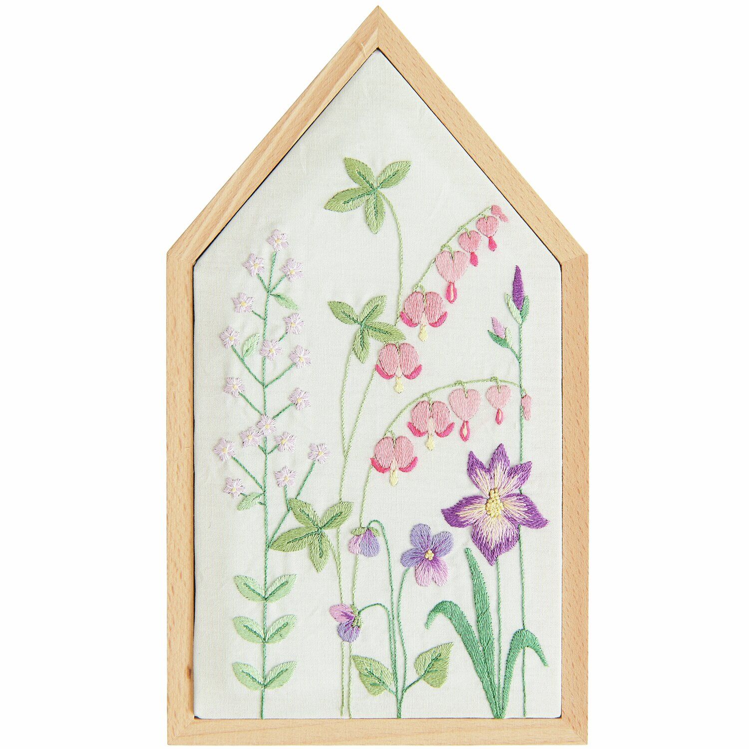 Borduurpakket Vooraf getekend Lenteachtige bloemenweide 12,5 x 22,5 cm