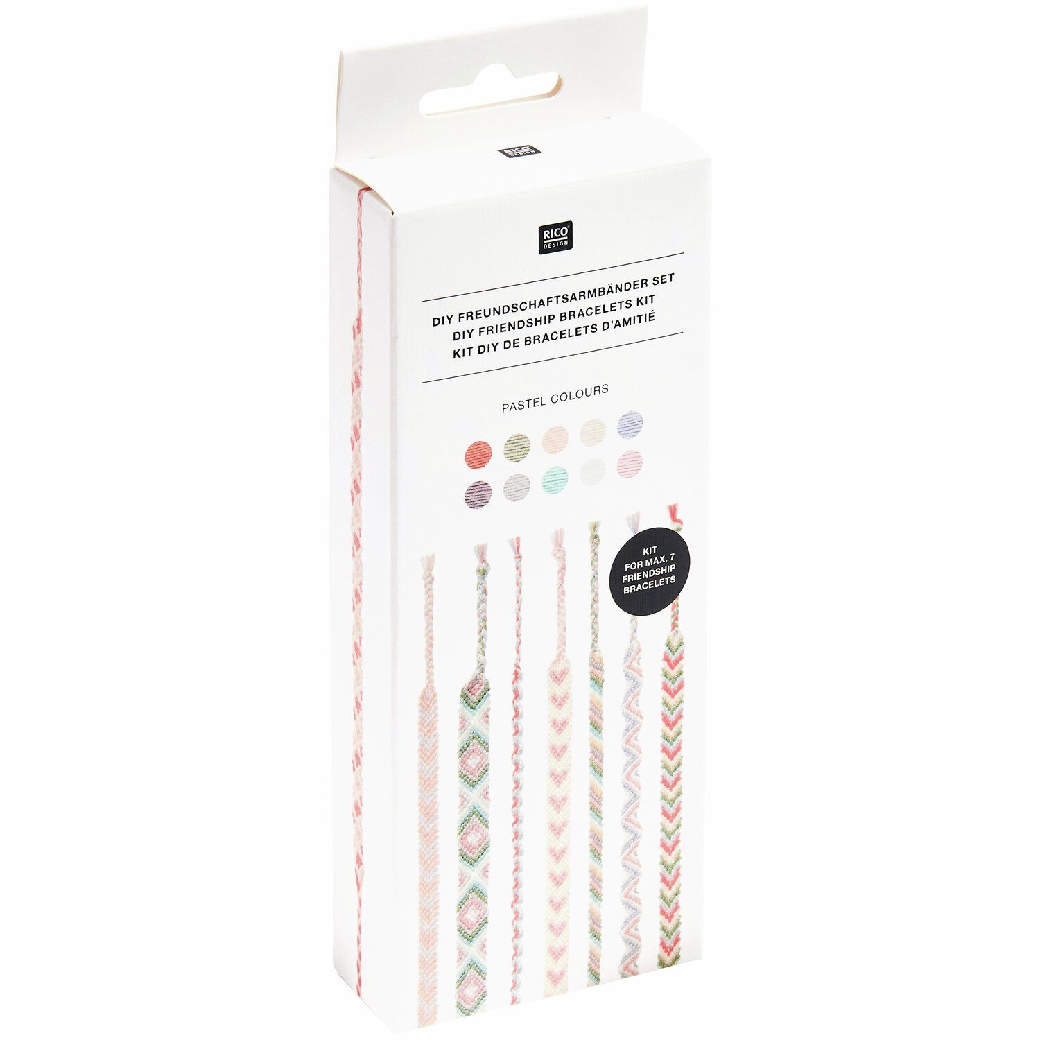 Rico DIY vriendschapsarmbanden set Pastel Colours - Afbeelding 1