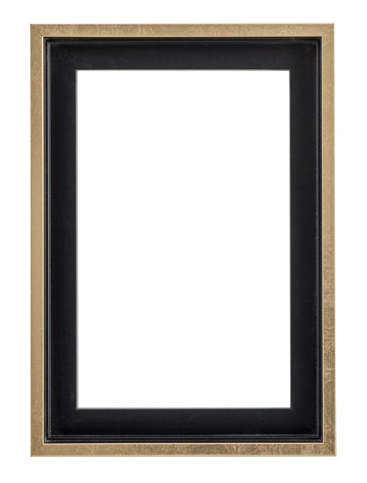 Houten Baklijst Zwart/Goud Gefineerd M4413 - keuze uit 18 maten