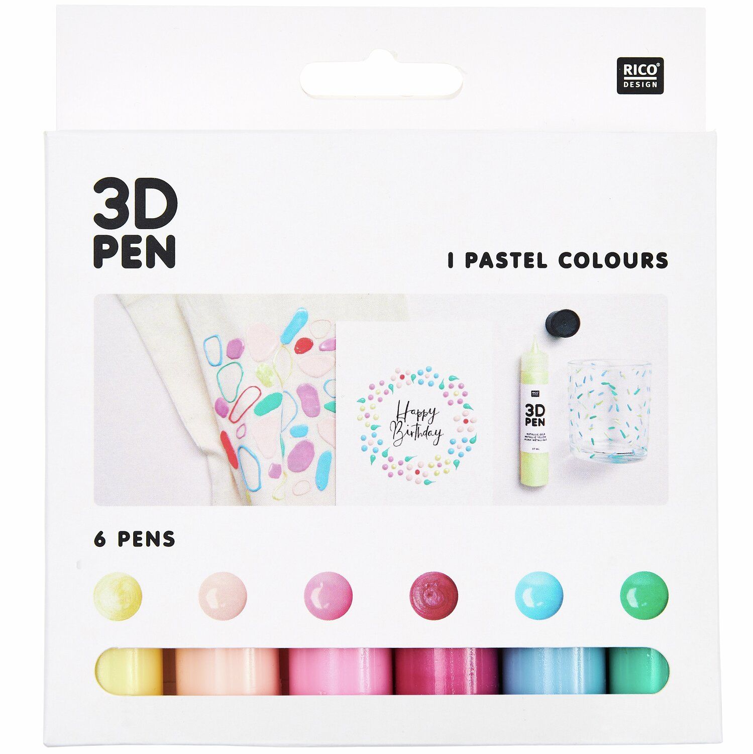 Rico 3D Pen Verf Pastel Kleuren Set 6 stuks - Afbeelding 1