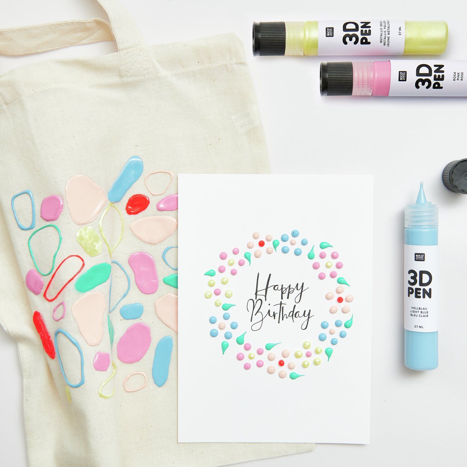 Rico 3D Pen Verf Pastel Kleuren Set 6 stuks - Afbeelding 2