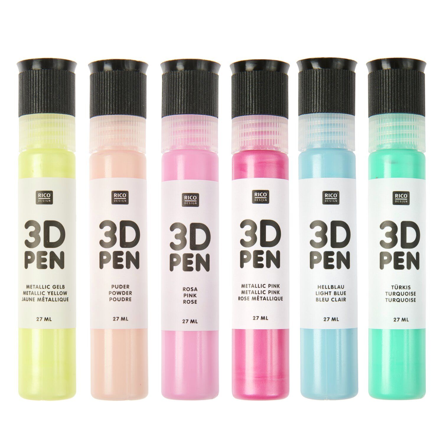 Rico 3D Pen Verf Pastel Kleuren Set 6 stuks