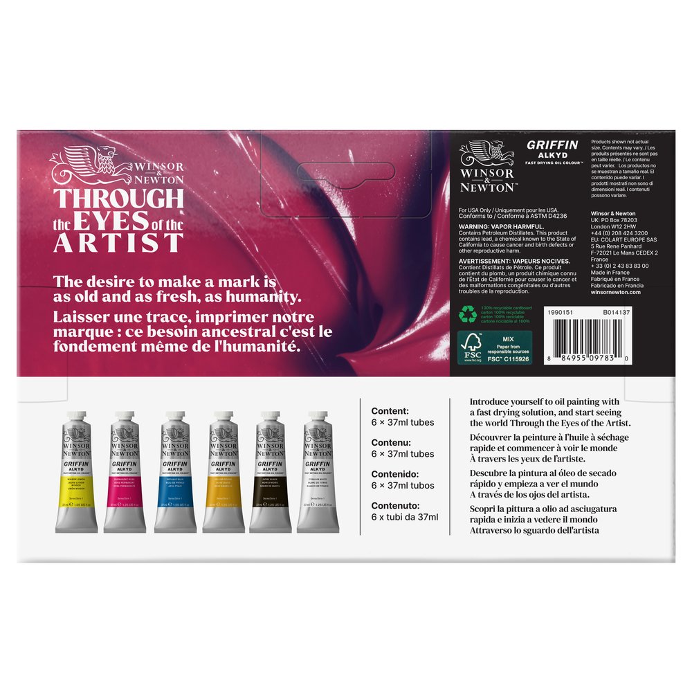 Winsor & Newton Griffin Alkydverf Set 6-delig (6x 37ml) - Afbeelding 1