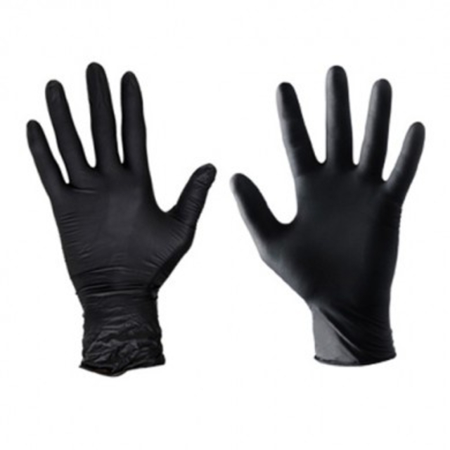 Latex Handschoenen Zwart per 10 paar. 