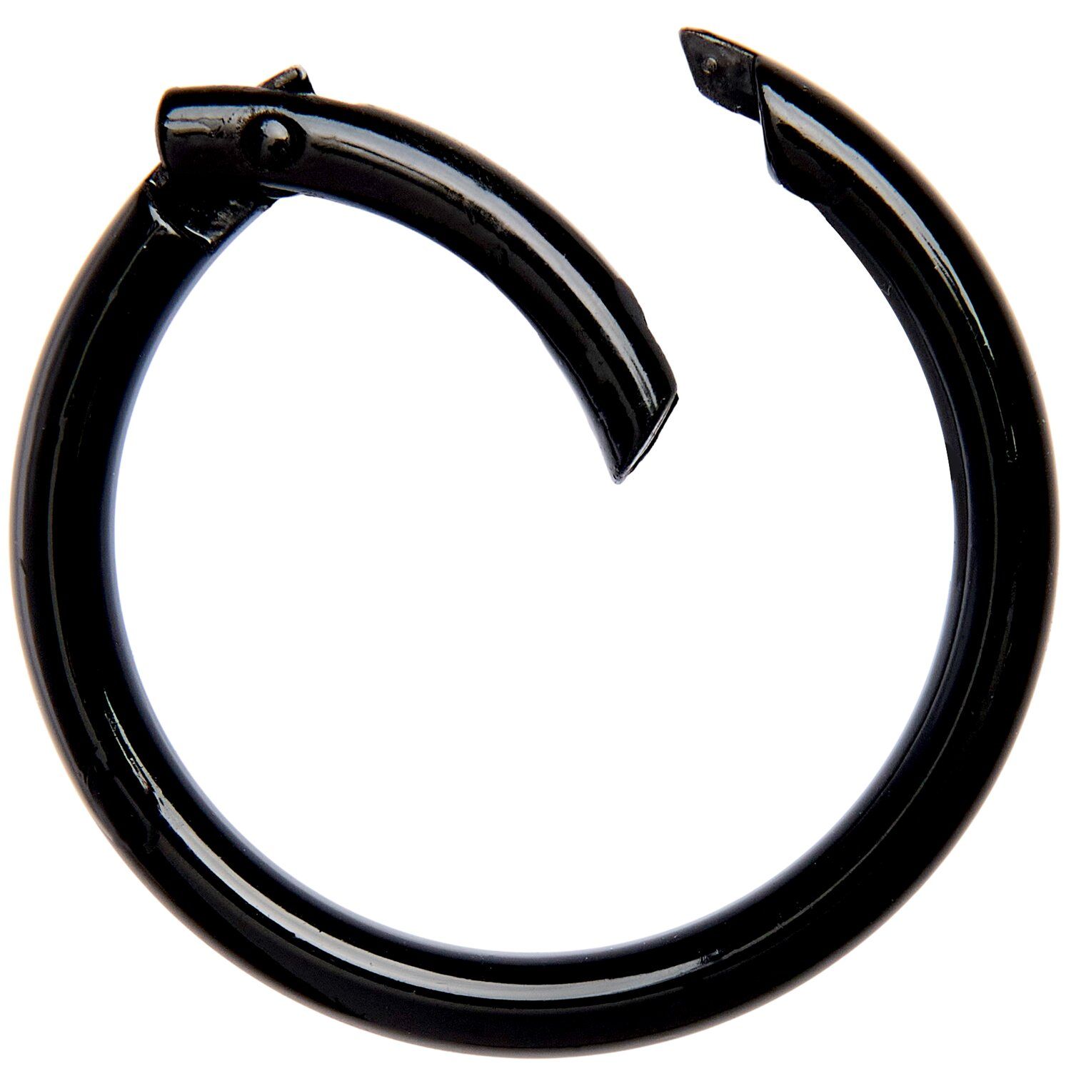Karabijnhaak Rond Zwart 4,8cm - Afbeelding 2