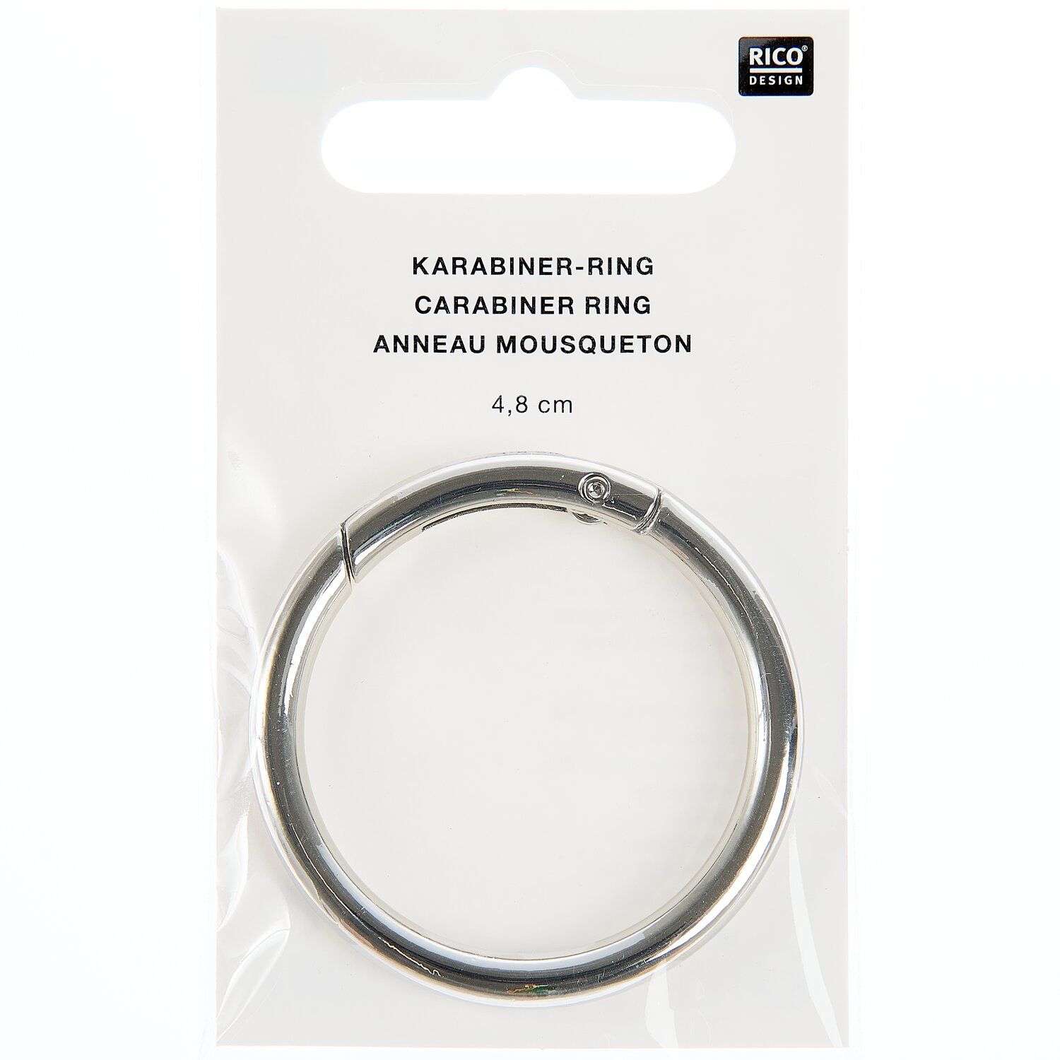 Karabijnhaak Rond Zilver 4,8cm - Afbeelding 4