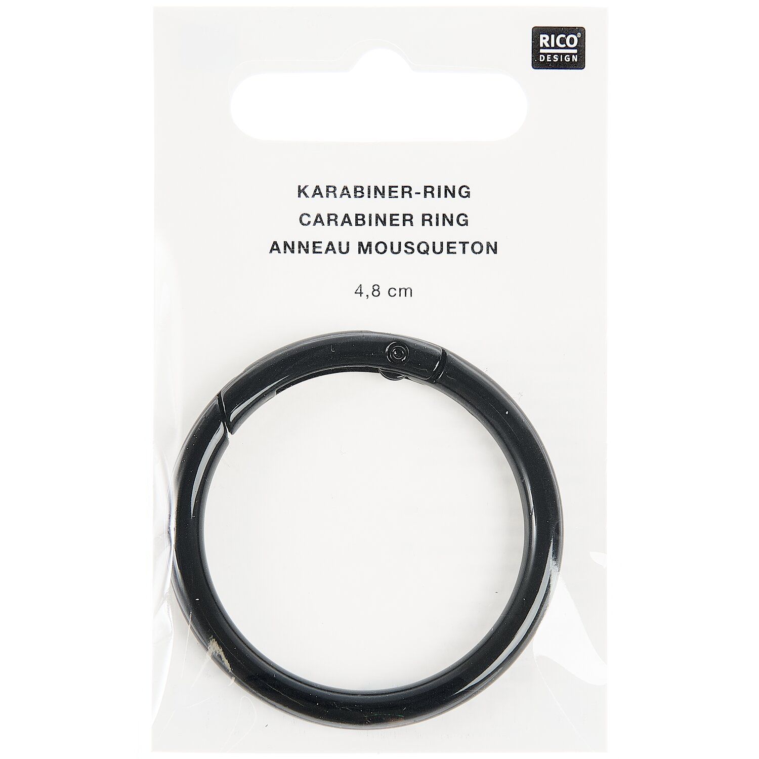 Karabijnhaak Rond Zwart 4,8cm - Afbeelding 4