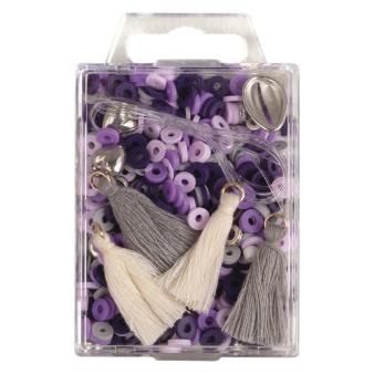 Heishi kralen set van polymeerklei lavendel