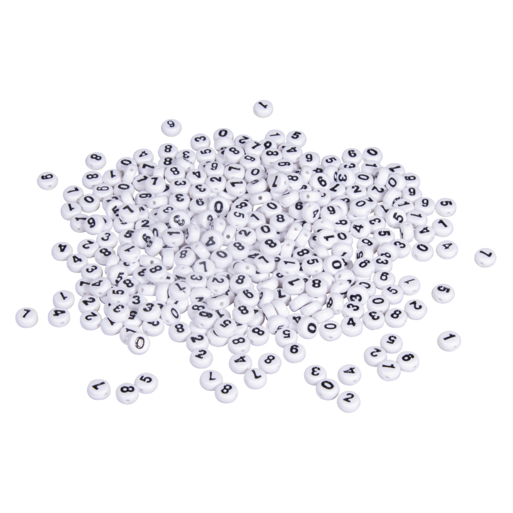 Plastic cijferkralen, 6mm ø Assorti 