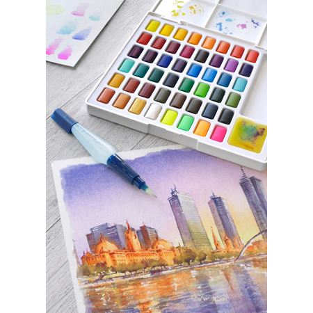 Waterverf Faber-Castell in box met 24 kleuren - Afbeelding 2