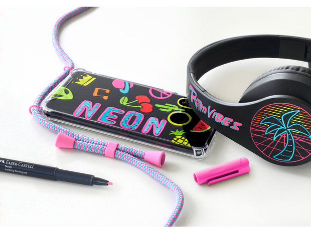 Markers Faber-Castell Neon kleur assorti 6 stuks in etui. - Afbeelding 2