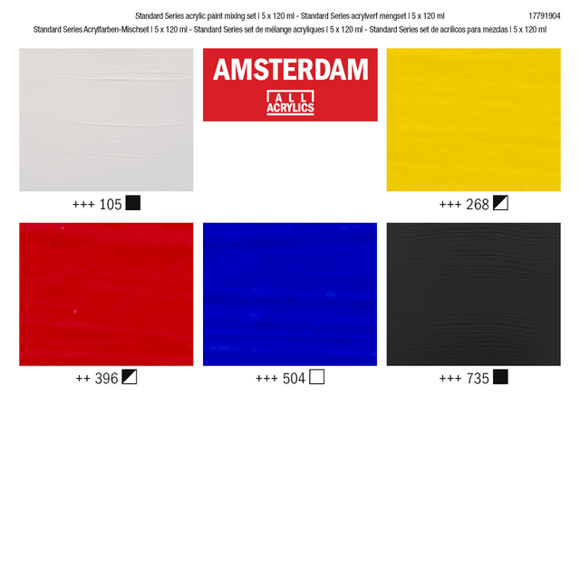 Amsterdam Standard Series acrylverf mengset 5x 120 ml - Afbeelding 2