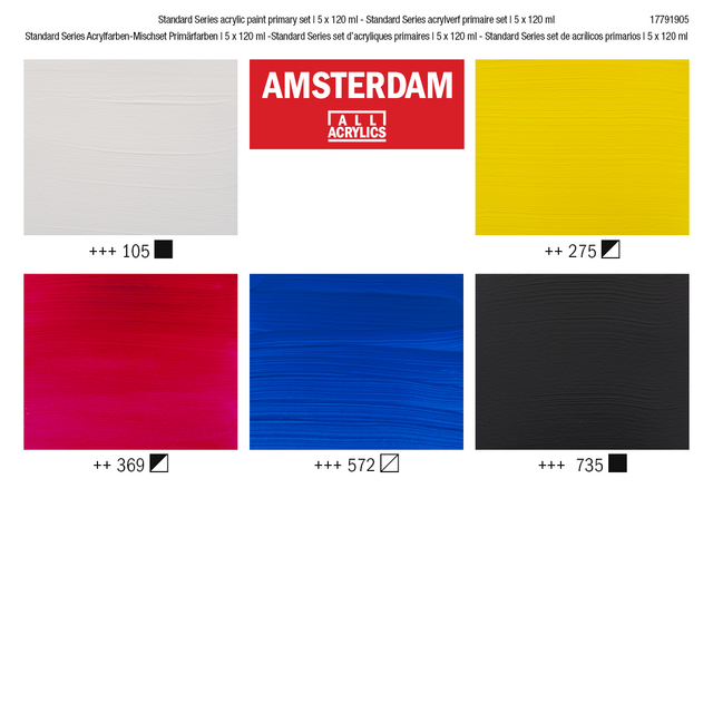 Amsterdam Standard Series acrylverf primaire set | 5 x 120 ml - Afbeelding 2