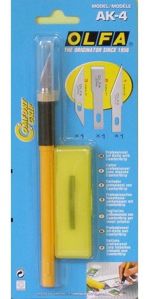 AK-4 Art Knife met Comfort Grip incl. 4 messen assorti