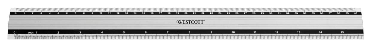 Liniaal Westcott 40 cm Aluminium met Anti-slip