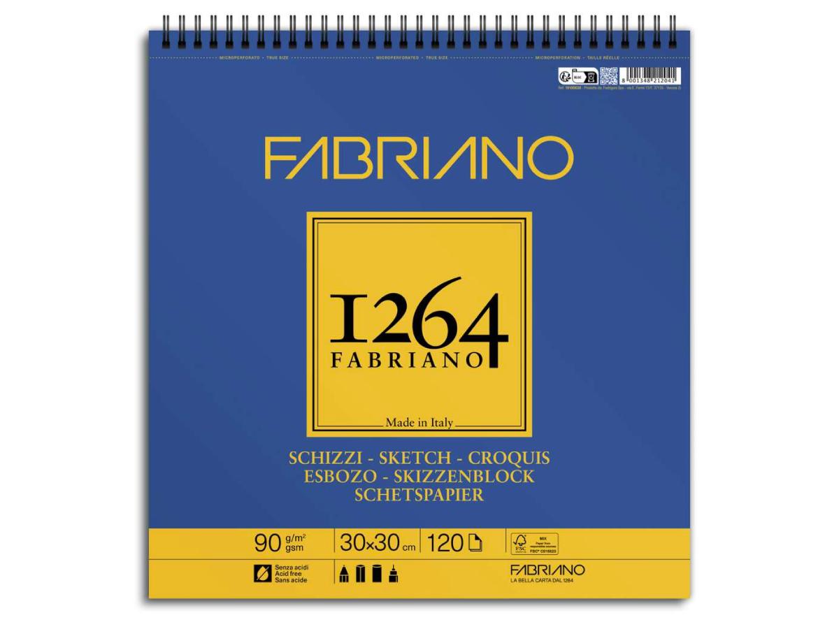 Fabriano 1264 Schetspapier 30x30cm 90gr. 120 Vel.