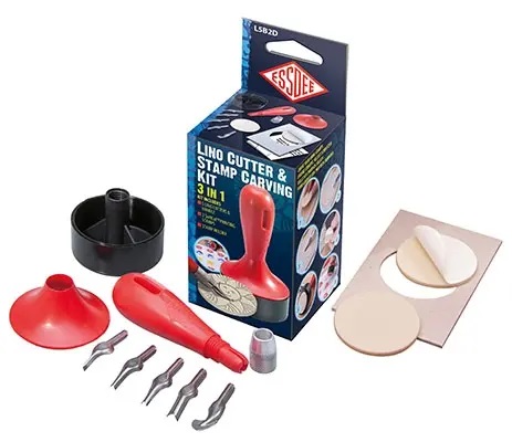 Essdee Linoleum Snij en Stempel Set. 9dlg.