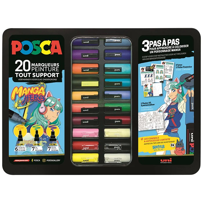 Posca box metal manga HERO