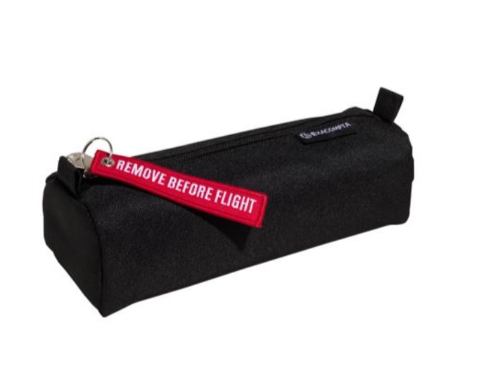Halfronde pennenetui Flight sleutelhanger - Zwart
