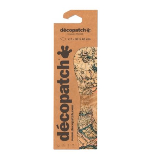 Décopatch Papier 3 Vellen Kastanje Kaart 30x40cm