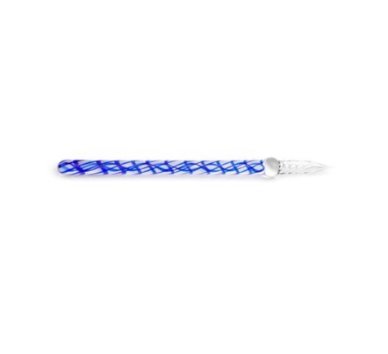 Jacques Herbin Glazen Schrijfpen recht Saffierblauw 16cm