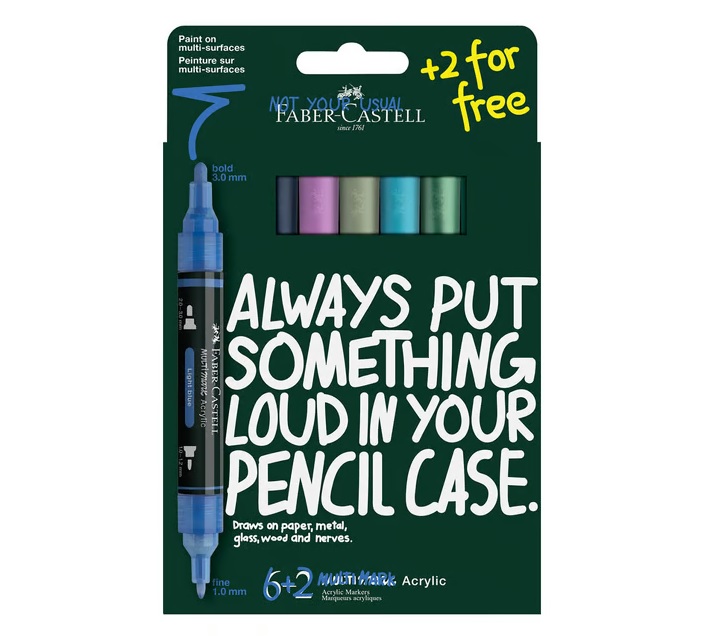Acrylmarker Faber-Castell Multimark Frost kartonetui 6+2