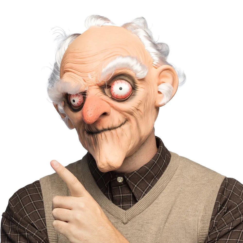 Latex Hoofdmasker Abraham Grumpy Oude Man