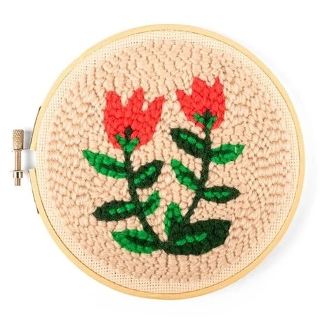 Kikkerland Punch Needle Kit/Set Tulpen Diameter: 15cm
