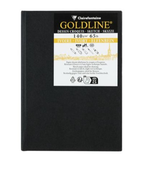 Clairefontaine Carnet Goldline Dummy/Schetsboekje A6  ivoor 140gr 
