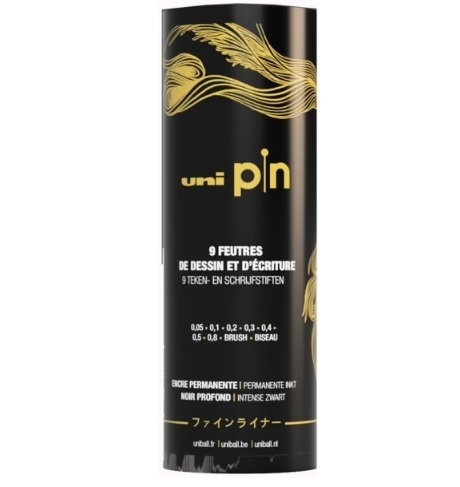 Uni-Ball Uni Pin Fineliner Set In Stiftenpot 9-delig
