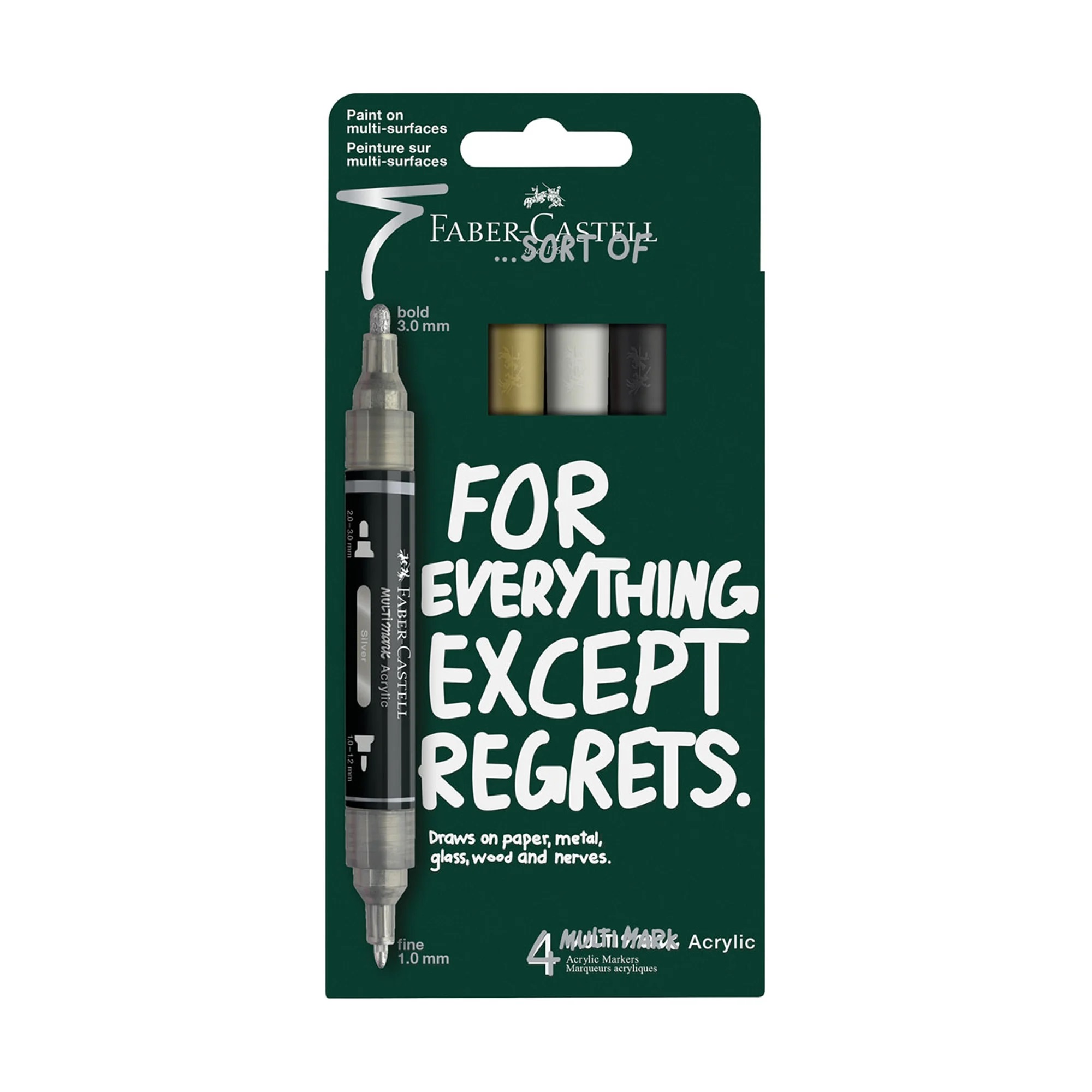 Acrylmarker Faber-Castell Multimark 4 stuks Classics kartonetui