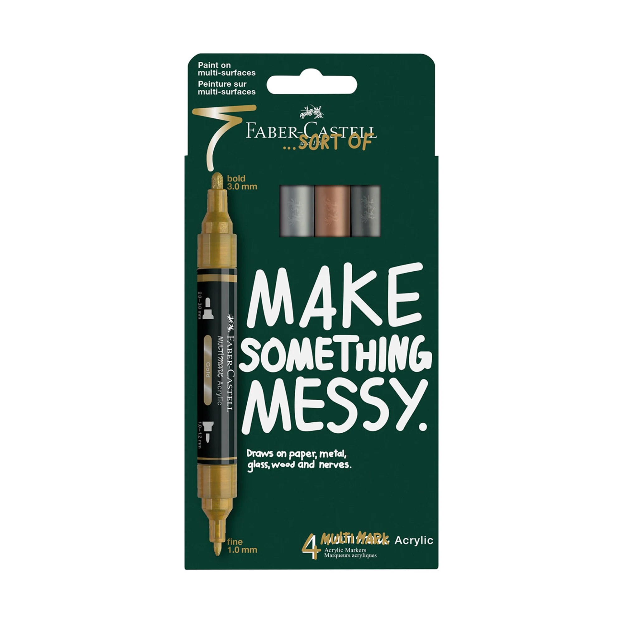 Acrylmarker Faber-Castell Multimark 4 stuks Metallic kartonetui