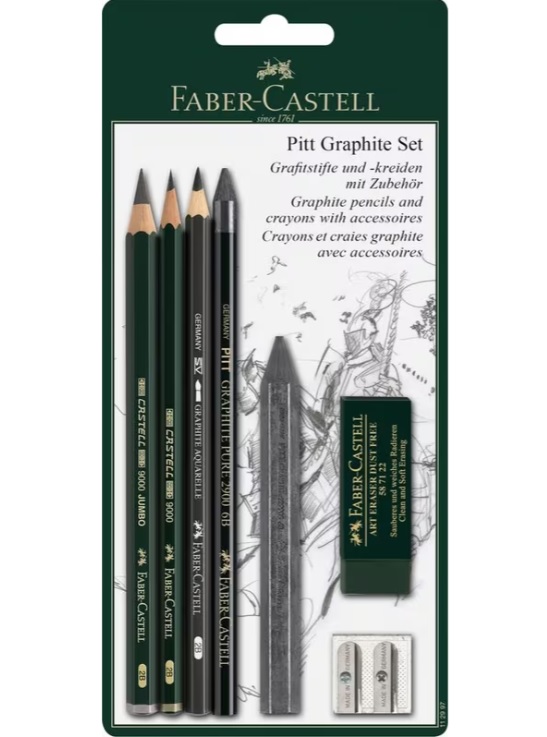 Potloodset Faber-Castell Pitt Grafiet 7-delige set.