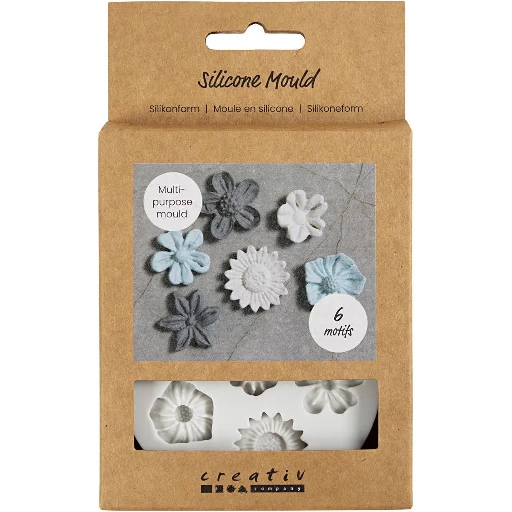 Siliconen vormen, Bloem, H: 0,5 cm, L: 1,5-2,5 cm, 1 stuk