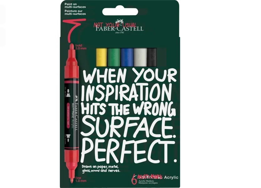 Acrylmarker Faber-Castell Multimark 6 stuks Basic kartonetui