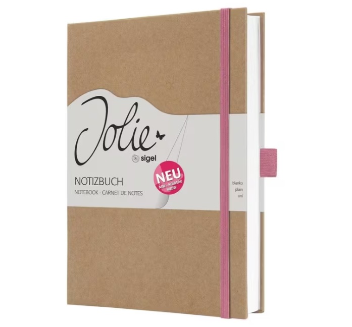 Notitieboek Jolie A5 kraft Pure Pink blanco HC 192pag 100gr