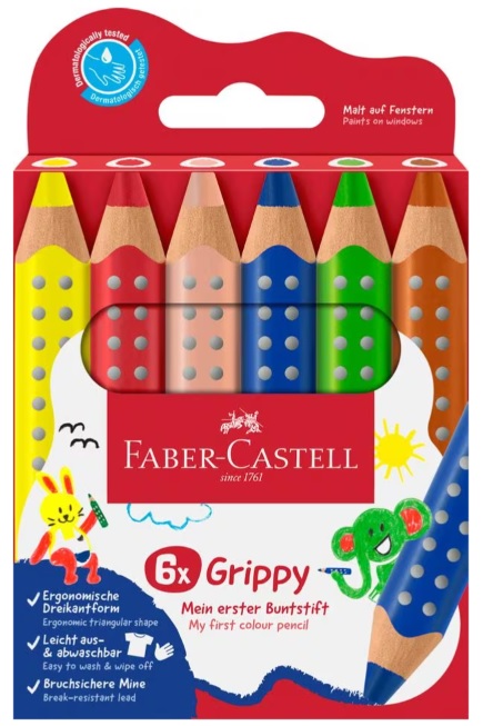 Kleurpotlood Faber-Castell Grippy XXL Jumbo etui 6 stuks