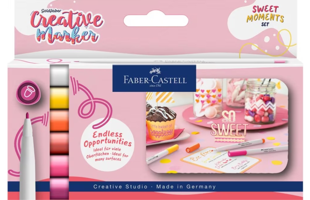 Marker creatief Faber-Castell Goldfaber 1.5 set a 6 stuks Sweet Moments