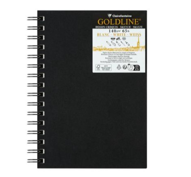 Clairefontaine Carnet Goldline Dummy/Schetsboek A5 140g 50vel. - Wit