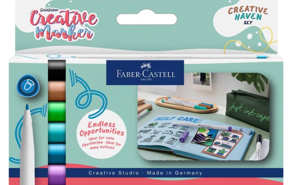 Marker creatief Faber-Castell Goldfaber 1.5 set a 6 stuks Creative Haven