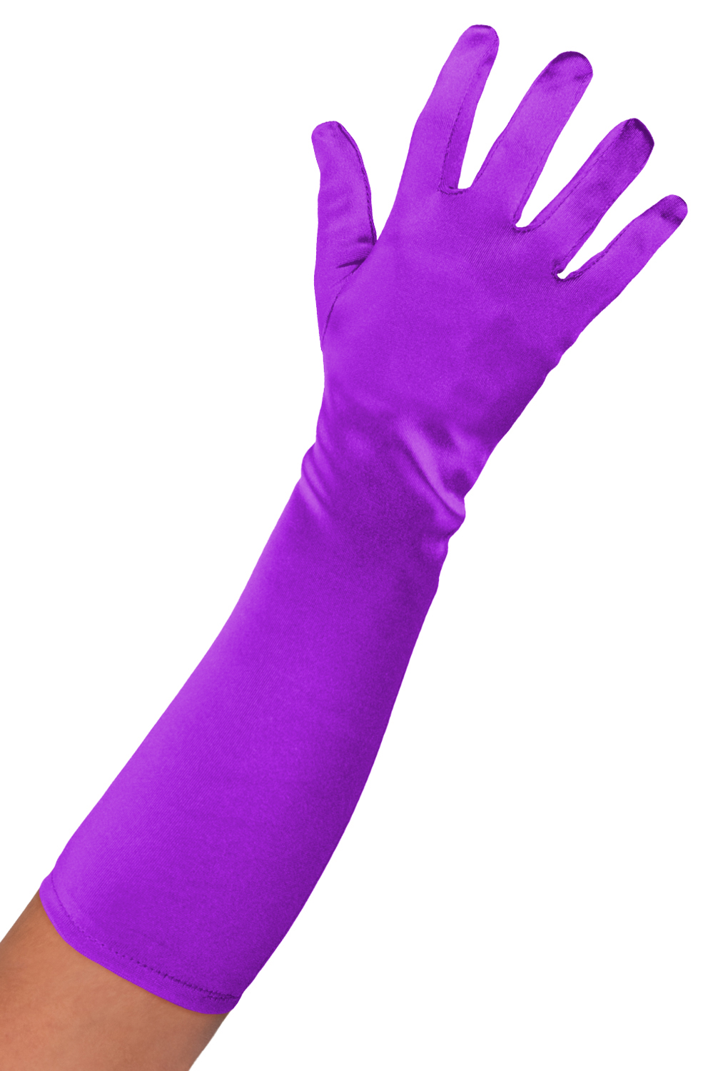 Handschoen satijn 40 cm paars One Size acc5