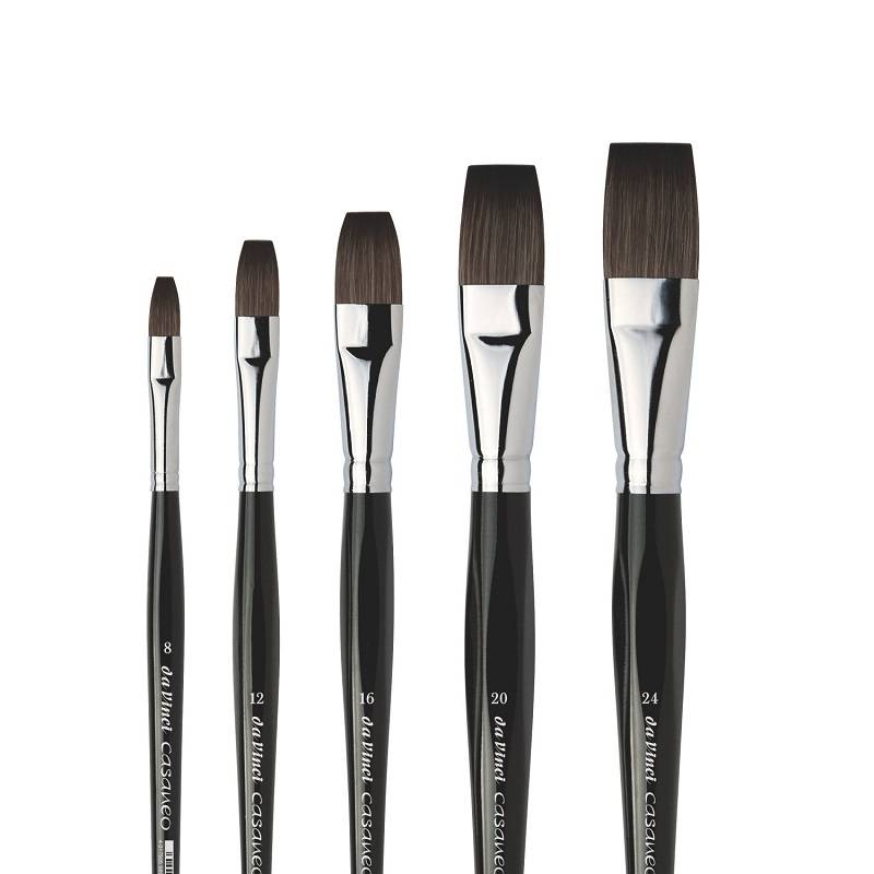Davinci Aquarelpenseel CASANEO Filament RECHT - Keuze uit meerdere maten.