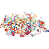 Pailletten, d: 5-20 mm, circa 390 stuk, , bloemen, 10gr
