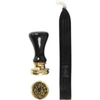 Zegel set, zwart, met stempel d: 17 mm