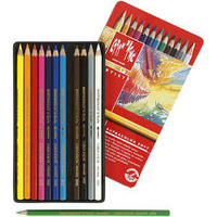 Caran d'Ache Supracolor Aquarelkleurpotloden Metalen doos, 12 kleurpotloden