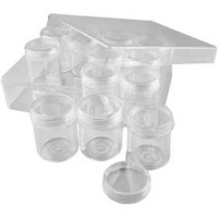 Opslagdoos met potjes, h: 47 mm, d: 37 mm, , 12stuks, 35 ml