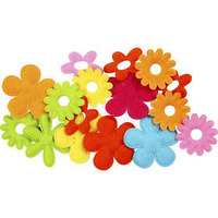 Bloemen van vilt, afm 35x45 mm, dikte 1,2 mm, 16 stuk/ 1 doos