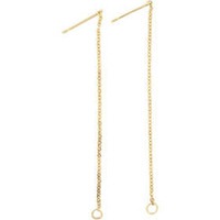 Oorbellen van Ketting, L: 70 mm, verguld, 1 paar