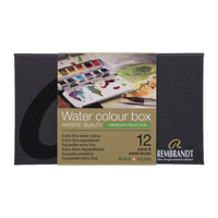 Rembrandt Professionele aquarelverf, metalen set, 12 Napjes + 1 penseel, landschapsselectie - Afbeelding 1